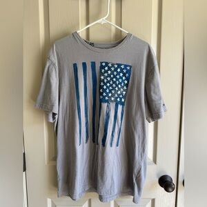 Tommy Hilfiger American Flag Shirt Classic Fit Gray Men’s Size XL